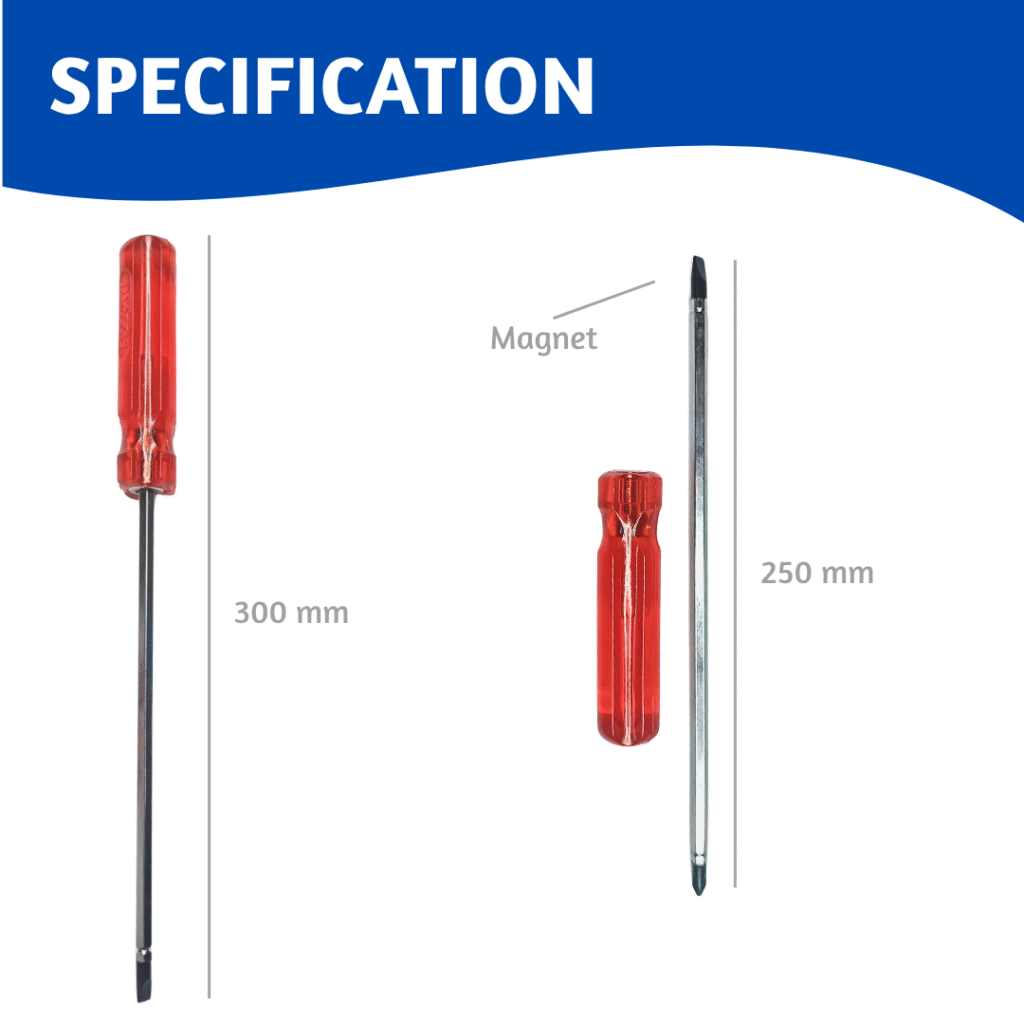 2 in 1 Screwdriver 8" with Magnetic Tips | Horizon Spares