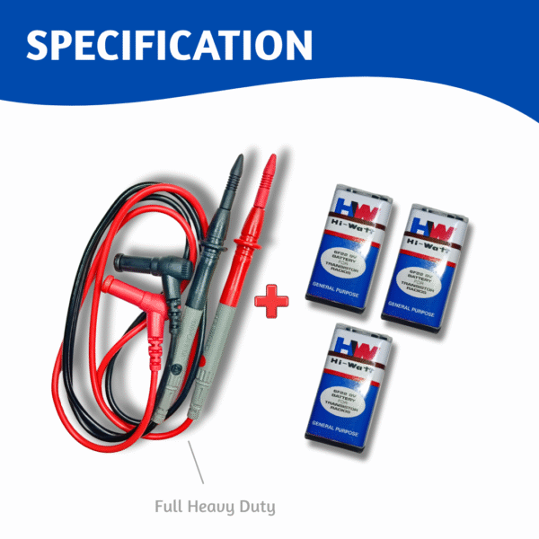 Cable for Multimeter + 3 Battery | Horizon Spares