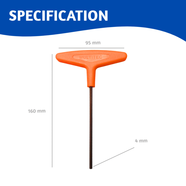 T Type Allen Key 4mm Multitec | Horizon Spares