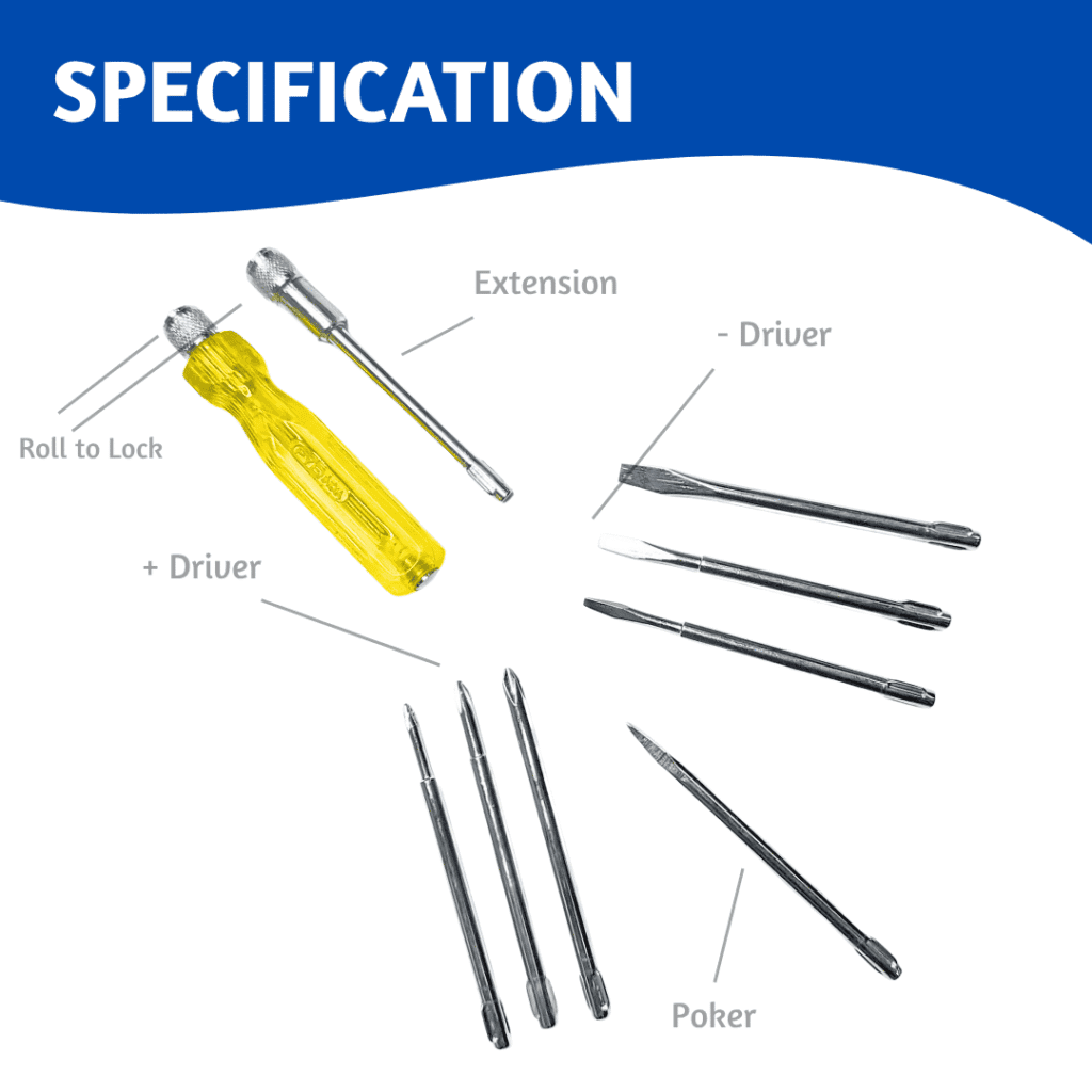 Pye Screwdriver Set 595 With Neon Bulb