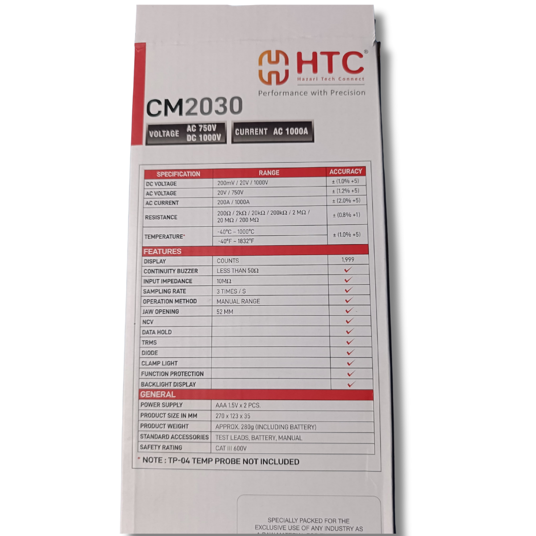 HTC Clamp Meter 2030 | Horizon Spares