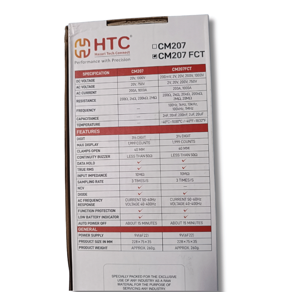 HTC 207 FCT Clamp Meter