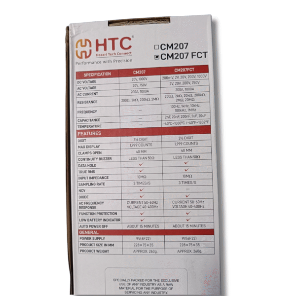 HTC 207 FCT Clamp Meter