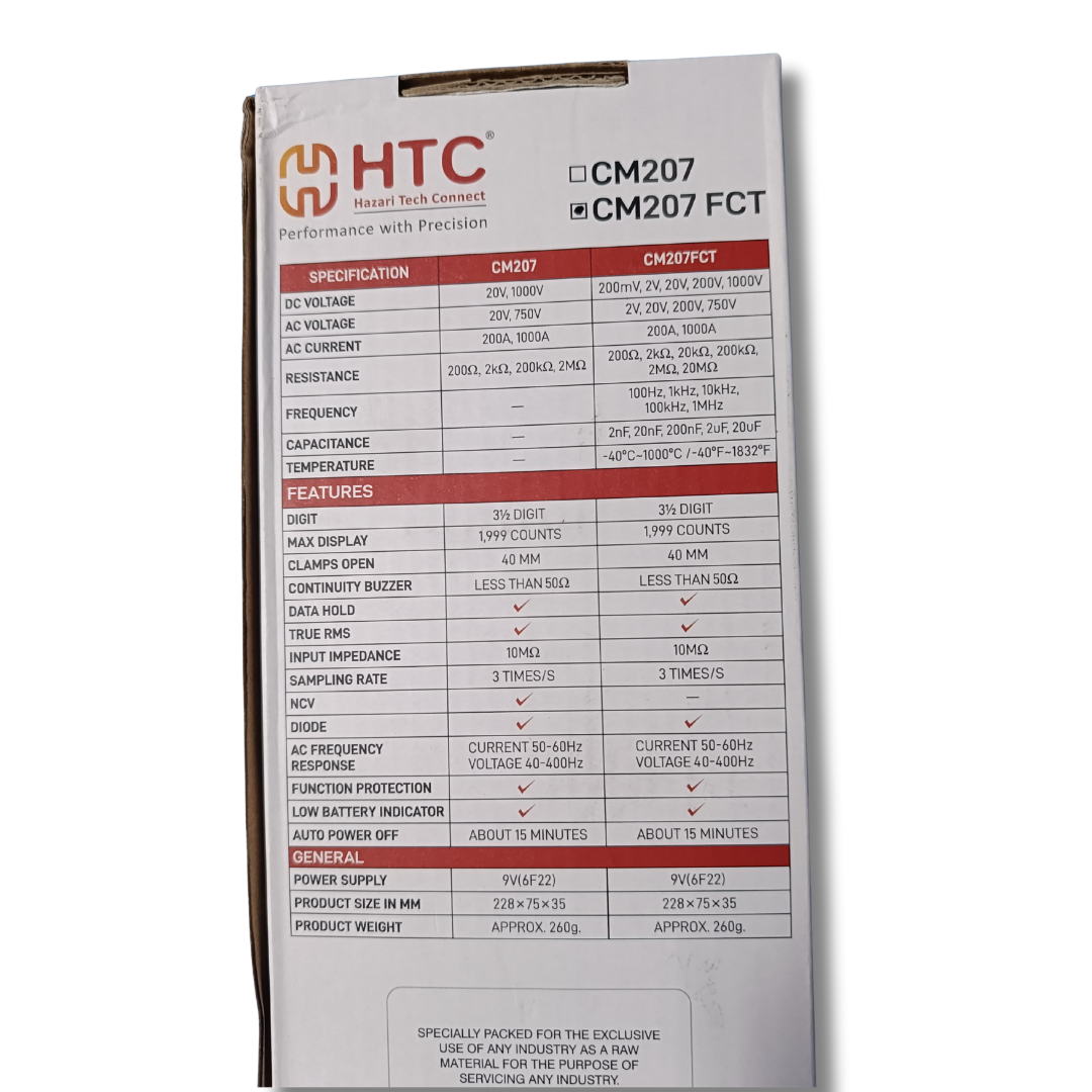 HTC 207 FCT Clamp Meter