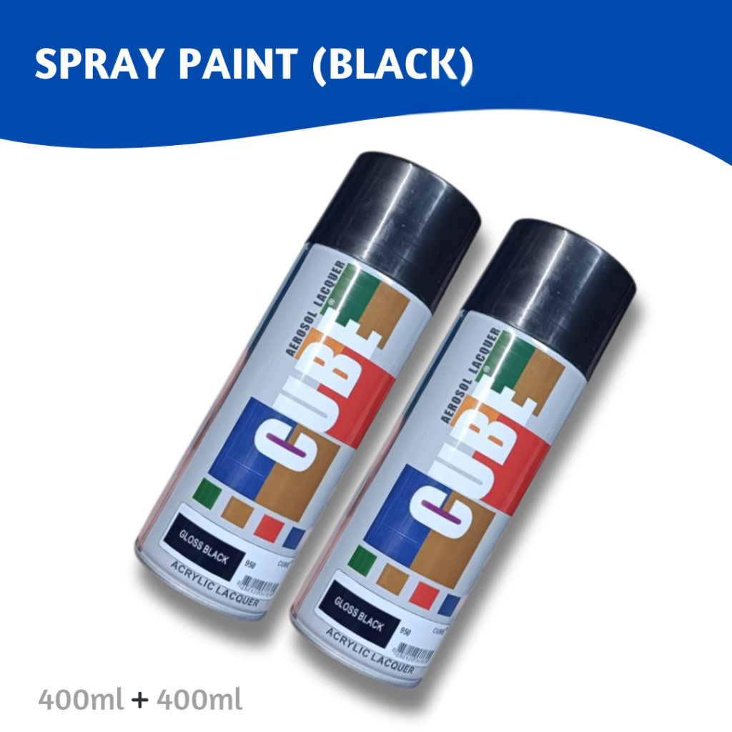 Paint Spray Bottle Cube Matte Black (2 pcs) | Horizon Spares