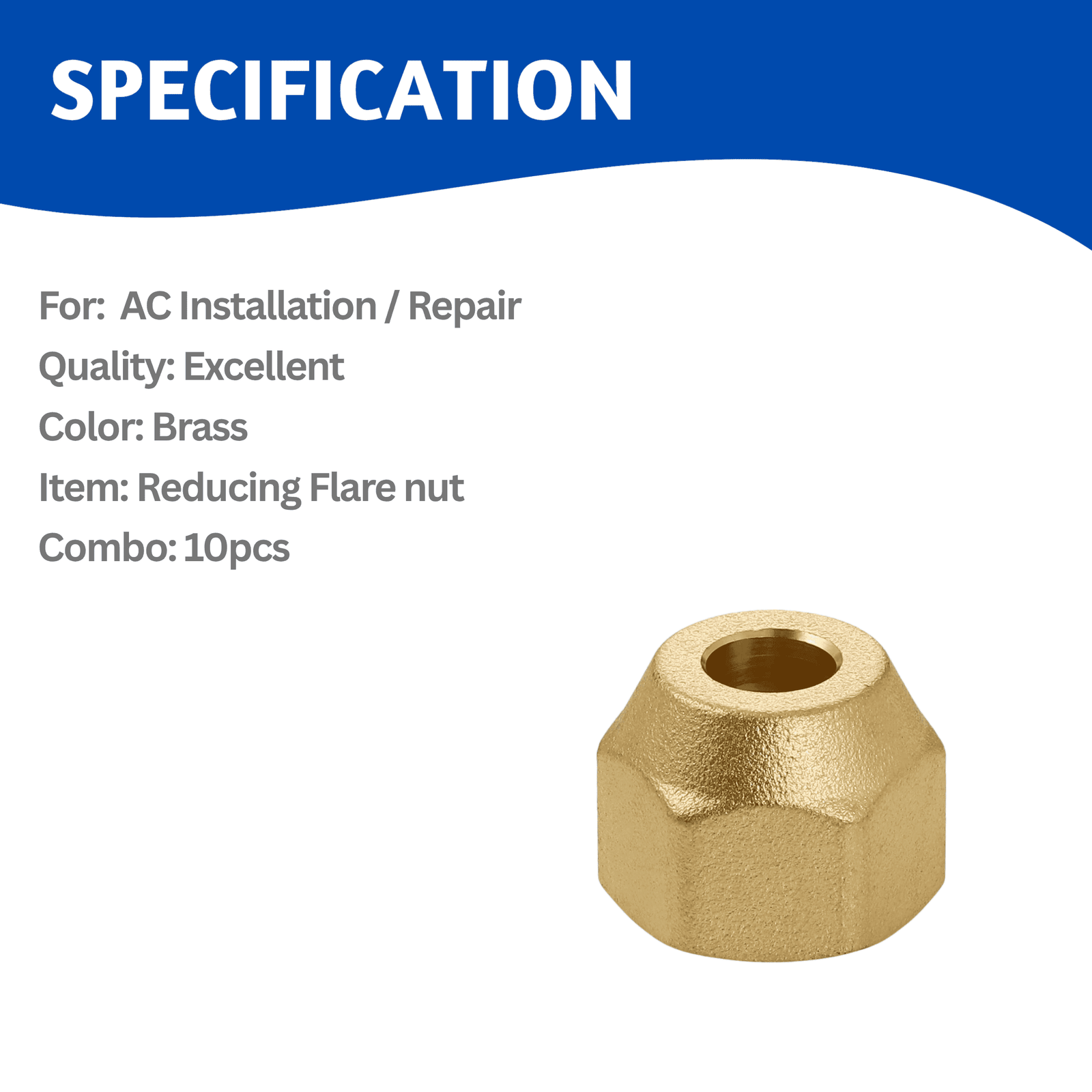 Reducing Coupling Nuts 1/2 x 3/8 (10 pc)