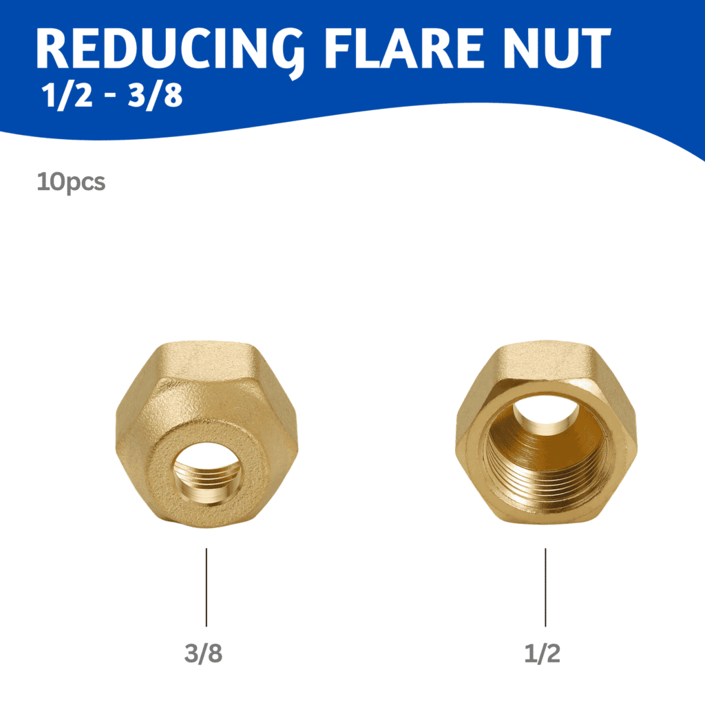 Reducing Coupling Nuts 1/2 x 3/8 (10 pc)