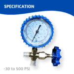 Single Manifold Gauge 500PSI Blue