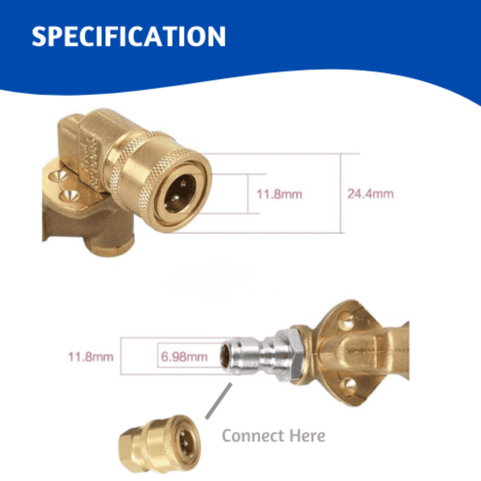 Pressure Washer Pivoting Coupler 360 Degree - Image 2