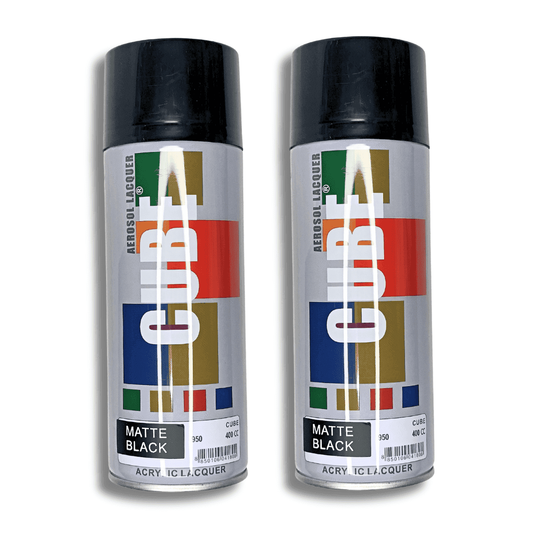 Paint Spray Bottle Cube Matte Black (2 pcs)