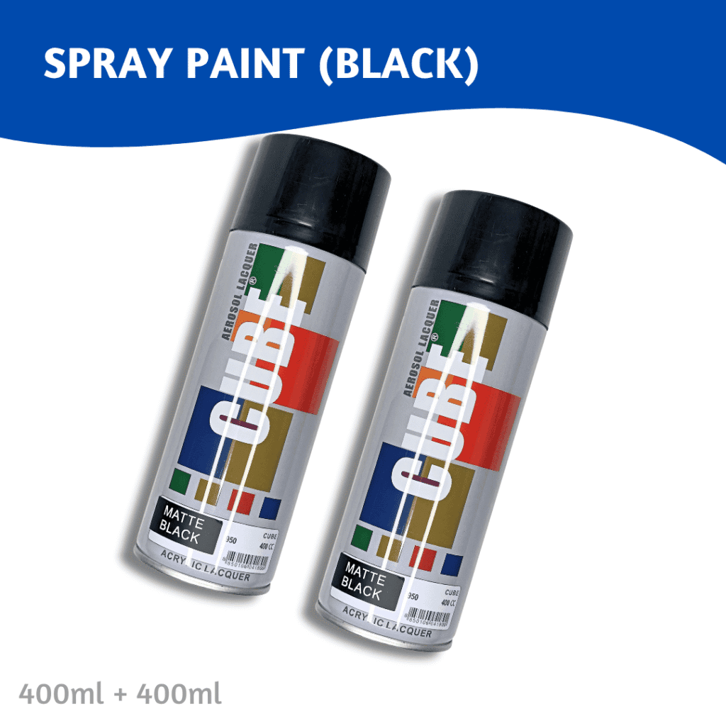 Paint Spray Bottle Cube Matte Black (2 pcs)