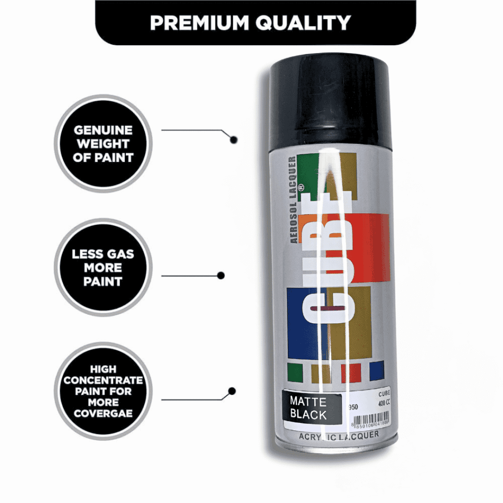 Paint Spray Bottle Cube Matte Black (2 pcs)