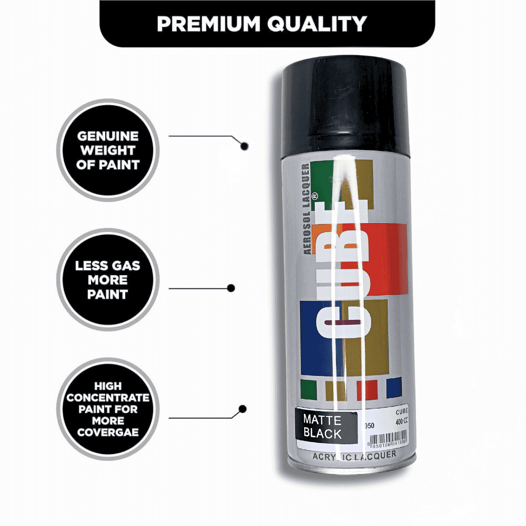 Paint Spray Bottle Cube Matte Black (2 pcs)