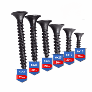 Black Screw Set 6×13,19,25,32,38,40 (20Pcs)