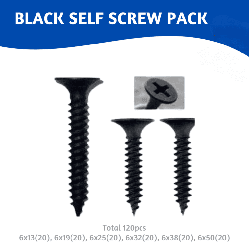 Black Screw Set 6×13,19,25,32,38,40 (20Pcs)