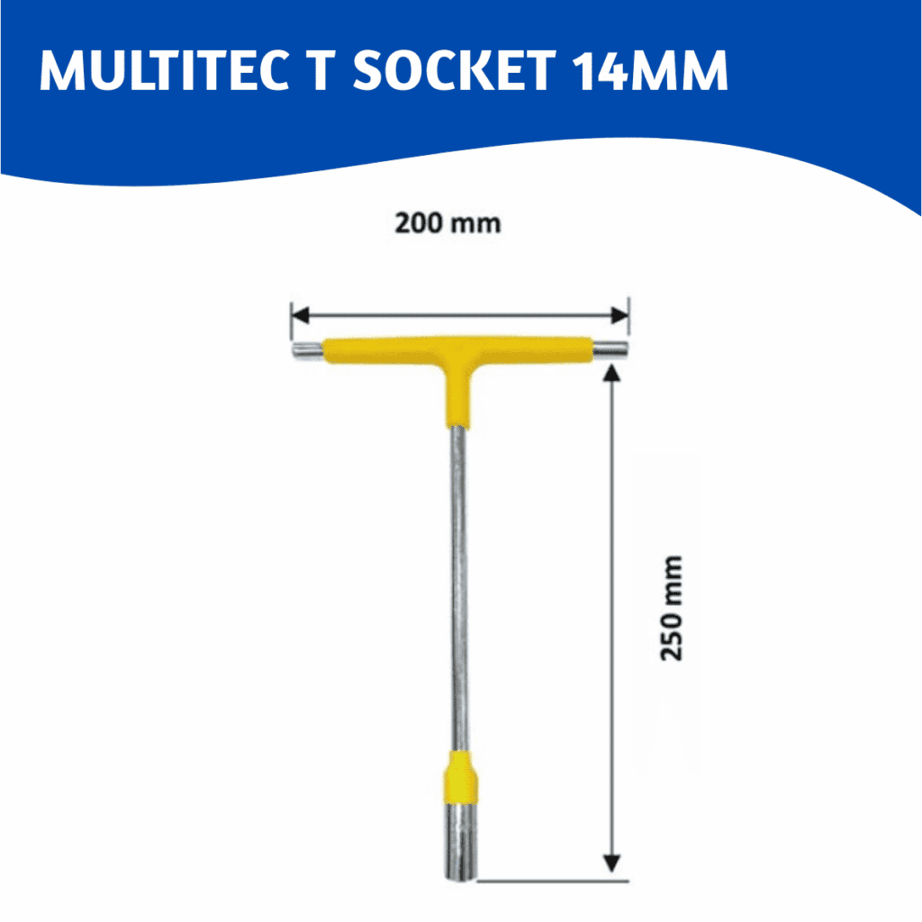 T Type Handle Socket Wrench Multitec 14mm
