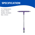 T Type Handle Socket Wrench Multitec 14mm
