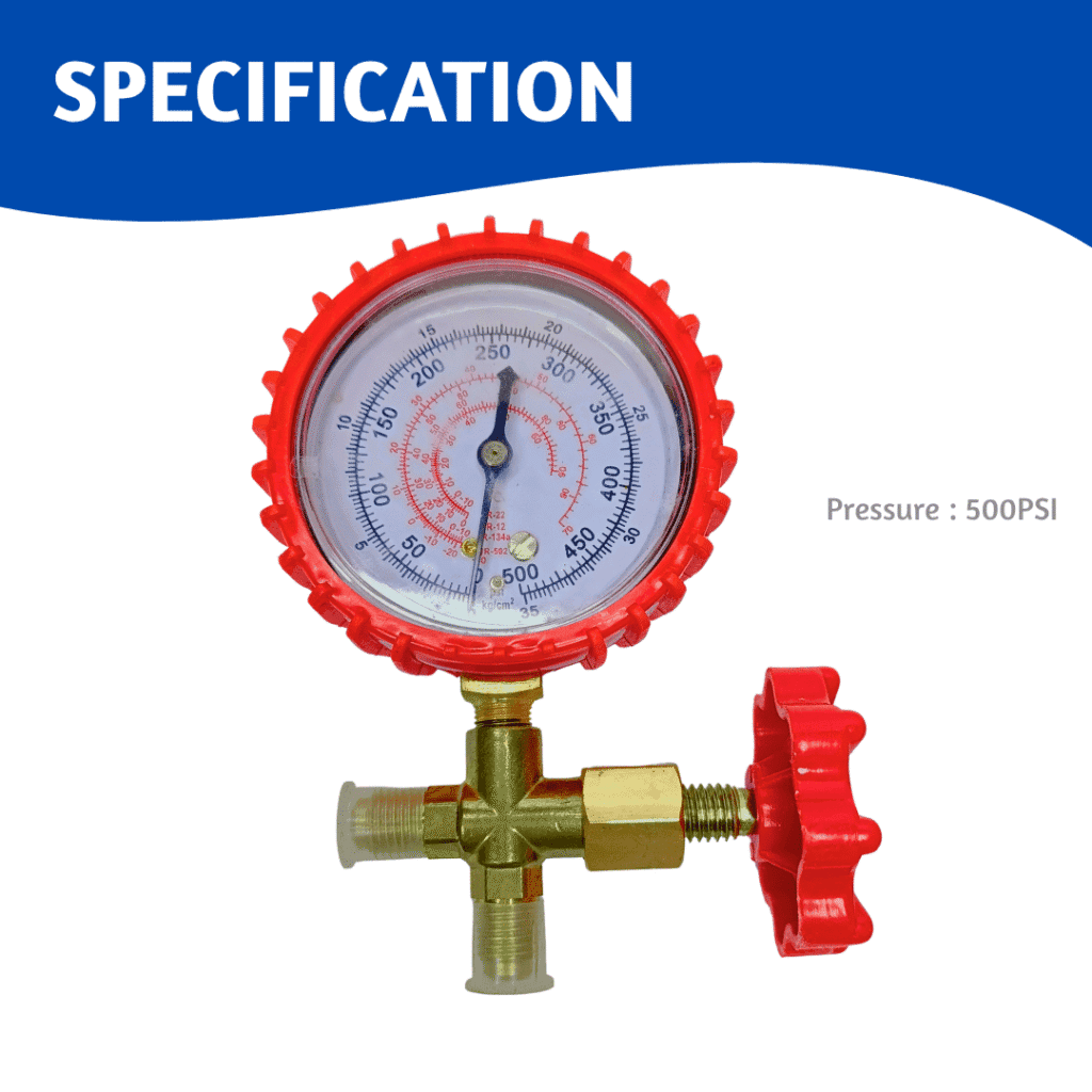 Manifold Single Gauge 500PSI Red